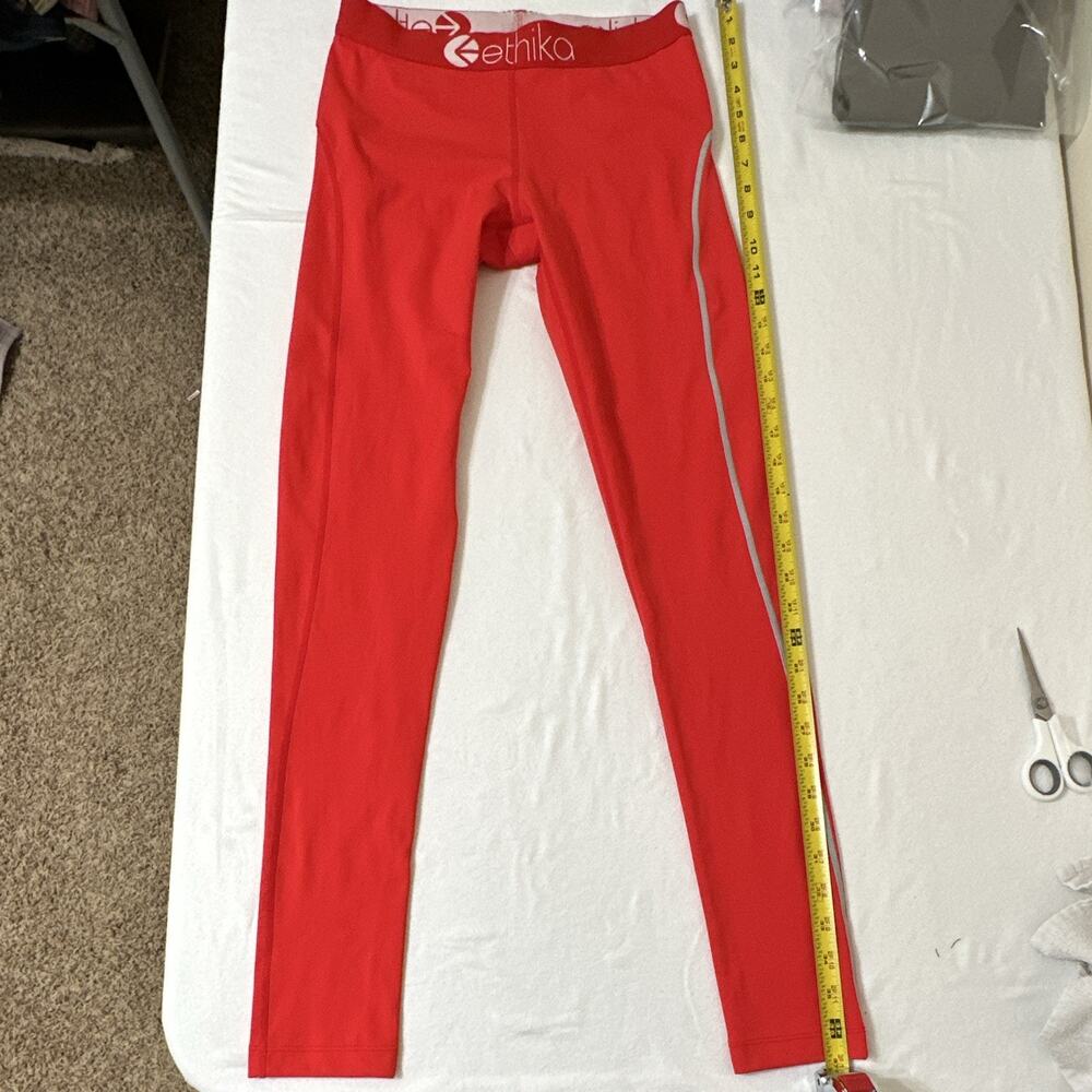 Ethika Women's Red Pull-On Training Leggings Stretch. See measurements for size